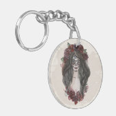 Einfach handgezeichnet Dia de los Muertos | Schlüs Schlüsselanhänger (Vorderseite links)