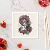 Einfach handgezeichnet Dia de los Muertos | Servie Serviette (Beispiel)