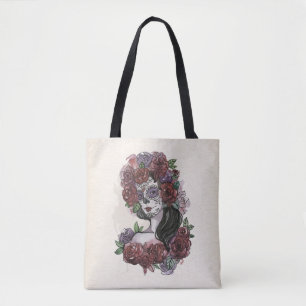 Einfach handgezeichnet Dia de los Muertos   Traget Tasche