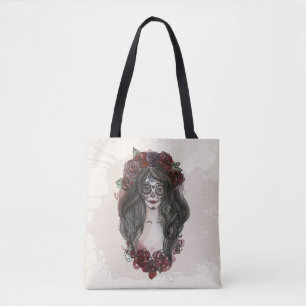 Einfach handgezeichnet Dia de los Muertos   Traget Tasche