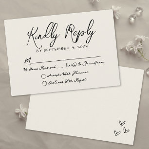 Einfach Handgezeichnete Vintage Whimsical Hochzeit RSVP Karte