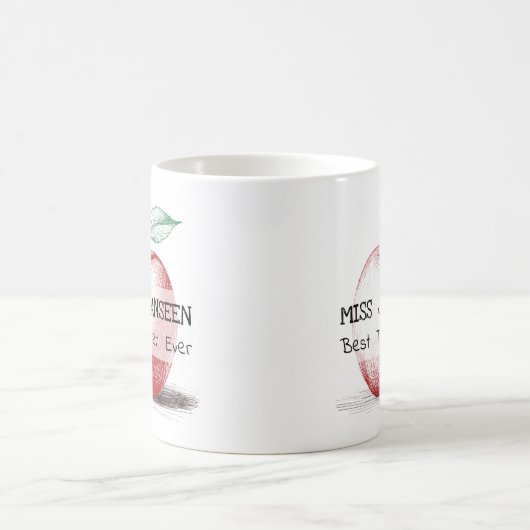 Einfach handgezeichneter roter Appell Niedlich Bes Kaffeetasse (Mittel)