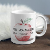 Einfach handgezeichneter roter Appell Niedlich Bes Kaffeetasse