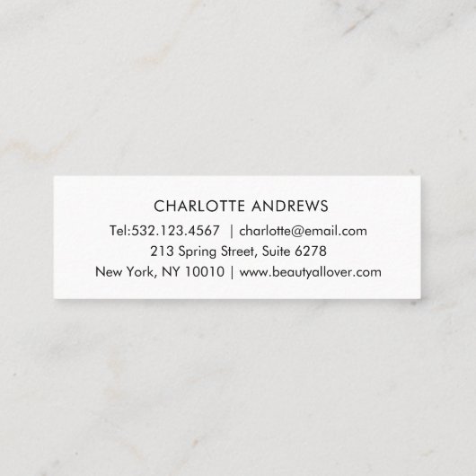 Einfach, Handschrift, "Handmade" Mini-Visitenkarte Mini Visitenkarte (Rückseite)