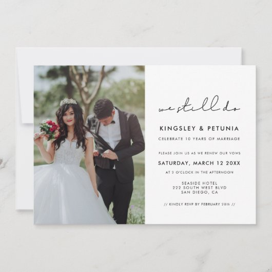 Einfach handschriftlich Wir machen noch Vow Erneue Einladung (Vorderseite)