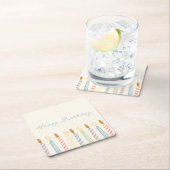 Einfach "Happy Birthday" mit Candles Party Rechteckiger Pappuntersetzer (Vor Ort)