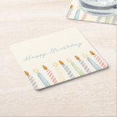Einfach "Happy Birthday" mit Candles Party Rechteckiger Pappuntersetzer (angewinkelt)