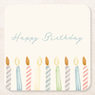 Einfach "Happy Birthday" mit Candles Party Rechteckiger Pappuntersetzer