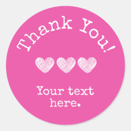Einfach heiß rosa fügen Sie Ihren Text und Ihre He Runder Aufkleber