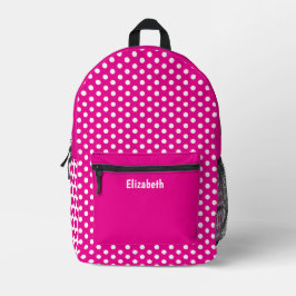 Einfach Heißrosa und Weiße Punkte Gepunktetes Must Bedruckter Rucksack