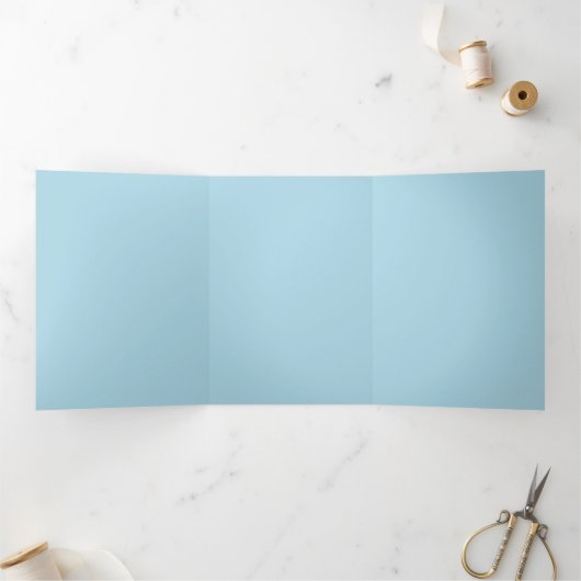 Einfach hellblau Elegant Tri-Fold Einladung (Innenseite)
