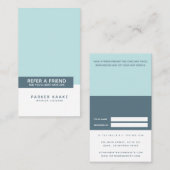 Einfach hellblau Moderne Geometrie Empfehlungskarte (Vorne/Hinten)