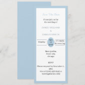 Einfach hellblau Save the Date Einladung (Vorne/Hinten)