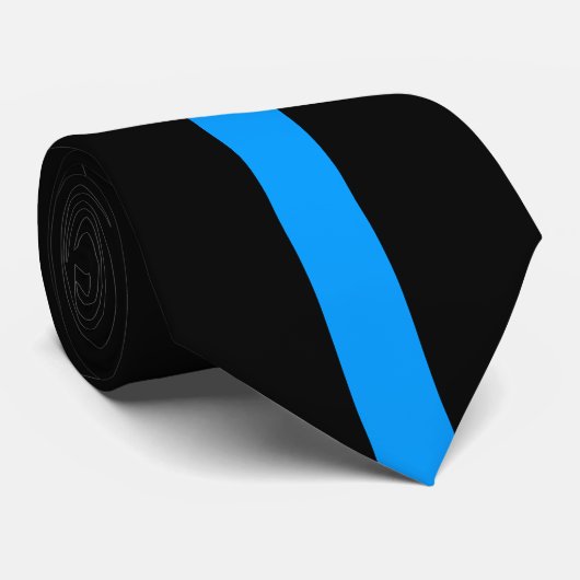 Einfach helles Blau auf schwarz gestreift Krawatte (Gerollt)