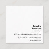 Einfach helles, feines Gelb Moderne Dynamik Quadratische Visitenkarte (Rückseite)