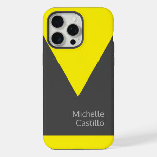 Einfach Helles Gelbgrau Minimalistischer Name iPhone 15 Pro Max Hülle