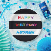 Einfach hellfarbiger Individuelle Name zum Geburts Pappteller (Party)