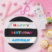 Einfach hellfarbiger Individuelle Name zum Geburts Pappteller (Party)