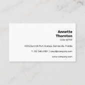 Einfach hellgelb kühl modern und dynamisch visitenkarte (Rückseite)