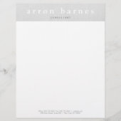 Einfach hellgrau Moderner Minimalistischer Designe Briefbogen (Vorderseite)