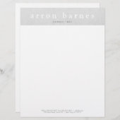 Einfach hellgrau Moderner Minimalistischer Designe Briefbogen (Vorne/Hinten)