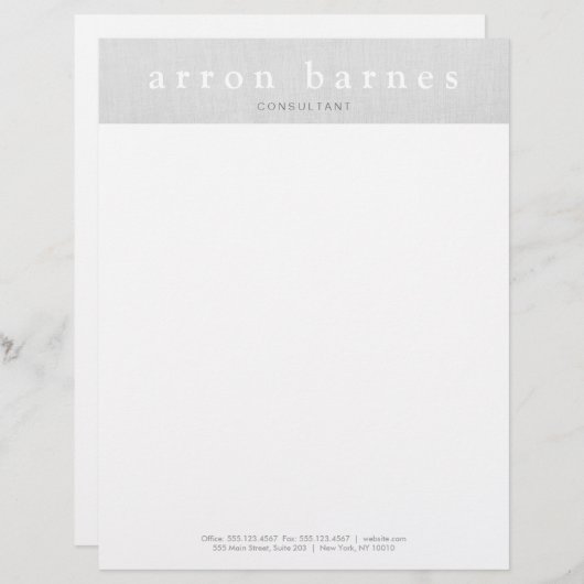 Einfach hellgrau Moderner Minimalistischer Designe Briefbogen (Vorne/Hinten)