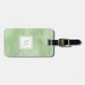 Einfach hellgrüner, subtiler Marmor Modernes Monog Gepäckanhänger (Vorderseite horizontal)
