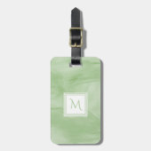 Einfach hellgrüner, subtiler Marmor Modernes Monog Gepäckanhänger (Vorderseite vertikal)