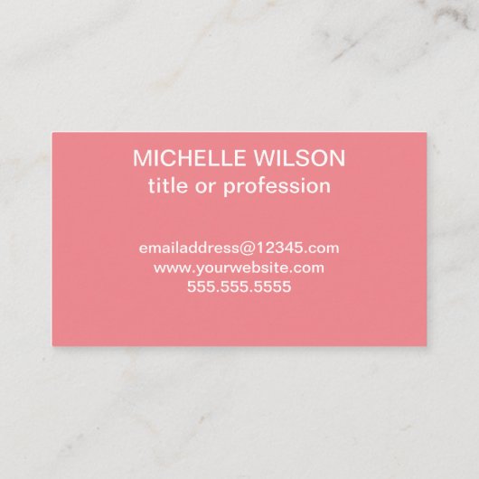Einfach hellrosa Flamingo Visitenkarte (Rückseite)