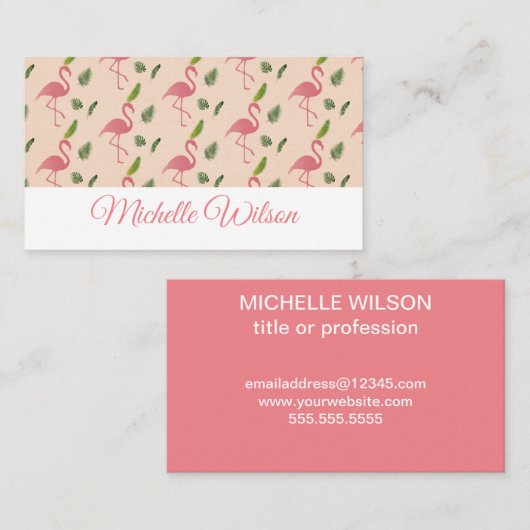Einfach hellrosa Flamingo Visitenkarte (Vorne/Hinten)