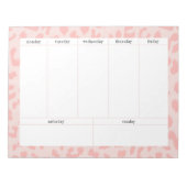 Einfach hellrosa Leopard Print Weekly Planner Notizblock (Vorderseite)