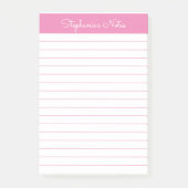 Einfach hellrosa Linse Personalisiert Post-it Klebezettel (Vorderseite)