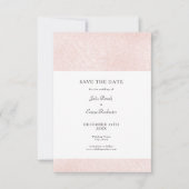Einfach hellrosa mit elegantem Script Save the Dat Date (Vorderseite)