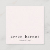 Einfach hellrosa Modernistisch Beruflich minimalis Quadratische Visitenkarte (Vorderseite)