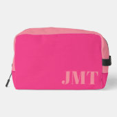 Einfach hellrosa und blassrosa mit Monogramm Waschbeutel (Rückseite)