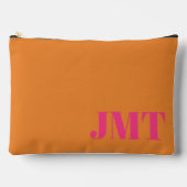 Einfach hellrosa und orange mit Monogramm Zubehörtasche (Vorderseite)