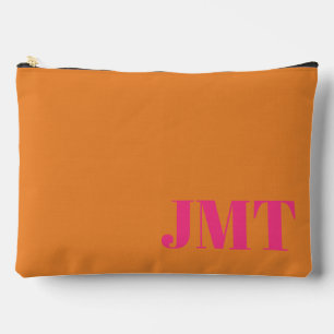 Einfach hellrosa und orange mit Monogramm Zubehörtasche