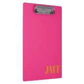 Einfach hellrosa und orange Monogramm Klemmbrett (Rechts)