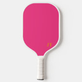 Einfach hellrosa und orange Monogramm Pickleball Schläger (Rückseite)