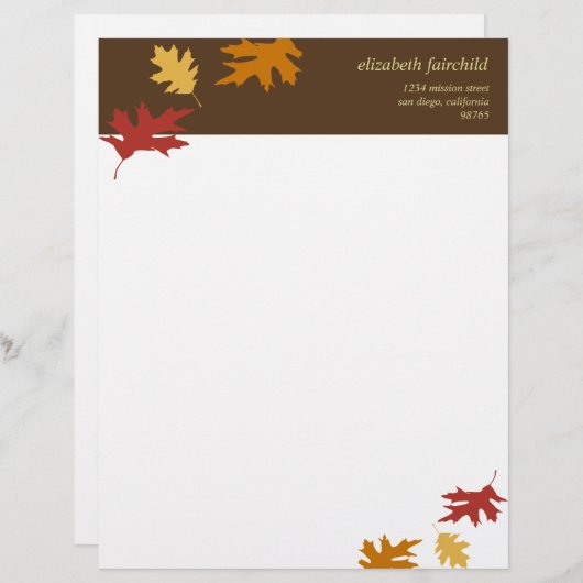 Einfach Herbstlaubherbstbraun-Erntedankthema Briefkopf (Vorne/Hinten)