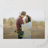 Einfach herrliches FOIL Monogram Foto Wedding Folieneinladung (Vorderseite)