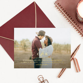 Einfach herrliches FOIL Monogram Foto Wedding Folieneinladung