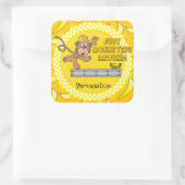 Einfach herumspielen quadratischer aufkleber (Tasche)