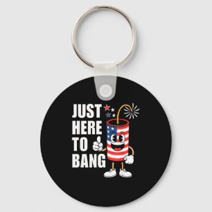 Einfach hier, um lustige Feuerwerkrakete USA Humor Schlüsselanhänger
