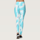 Einfach Himmelblau schwarze Aquarellfarbe hinzufüg Leggings (Rückseite)
