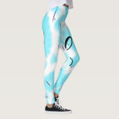 Einfach Himmelblau schwarze Aquarellfarbe hinzufüg Leggings (Rechts)