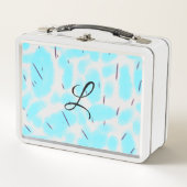 Einfach Himmelblau schwarze Aquarellfarbe hinzufüg Metall Brotdose (Vorderseite)