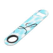 Einfach Himmelblau schwarze Aquarellfarbe hinzufüg Speed Flaschenöffner (Vorderseite Schrägansicht)