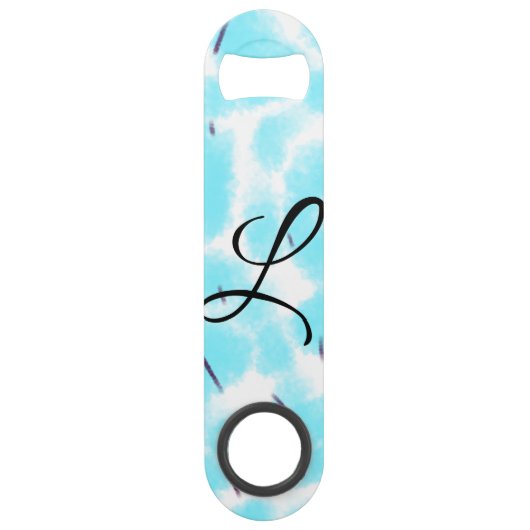 Einfach Himmelblau schwarze Aquarellfarbe hinzufüg Speed Flaschenöffner (Vorderseite)