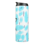 Einfach Himmelblau schwarze Aquarellfarbe hinzufüg Thermosbecher (Nach rechts gedreht)